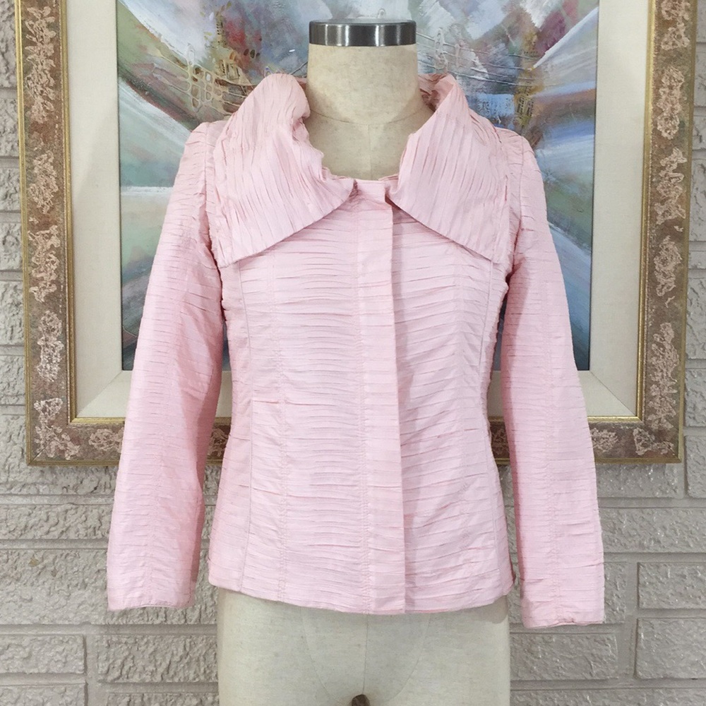 🌹Chico’s Silky Crinkle Pleated Zip Front Jacket